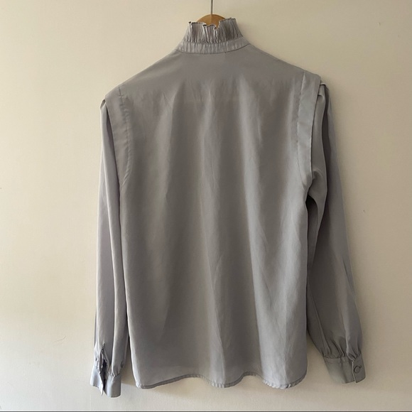 Vintage 80s Ruffle Collar Blouse - Picture 7 of 7